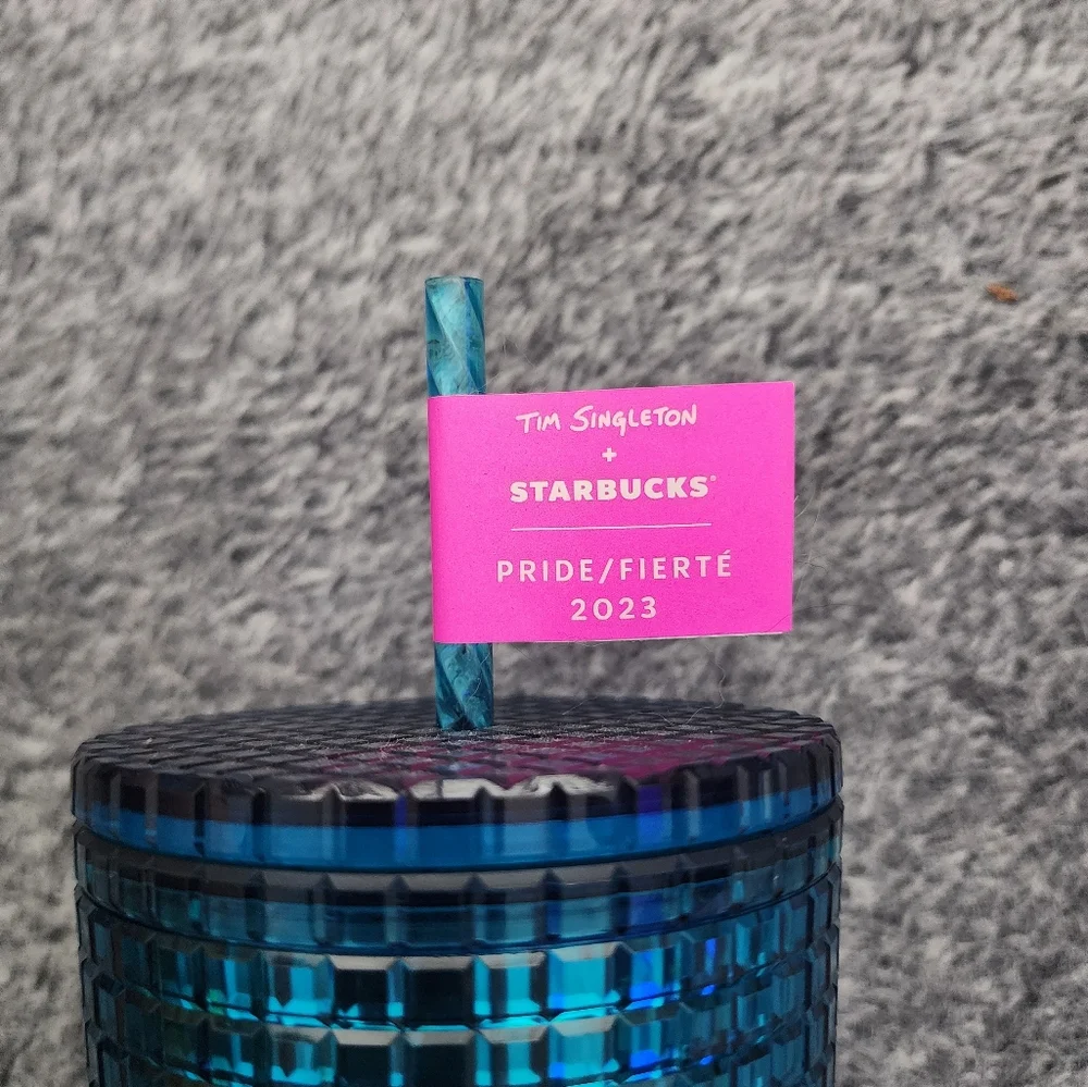 Starbucks Tim Singleton Rainbow Grid Texture Ombre Tumbler Pride